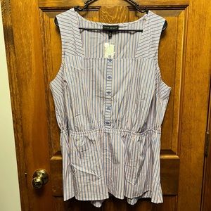 3/$25 NWT Lane Bryant peplum tank top blue red white stripes